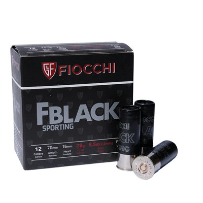 Fiocchi FBlack Sporting 12 Gauge 28grm 8.5 - Plastic Wad